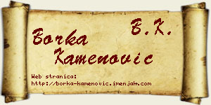 Borka Kamenović vizit kartica